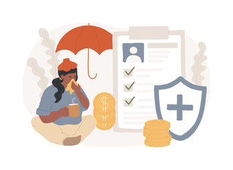 Employment insurance isolated concept vector illustration.