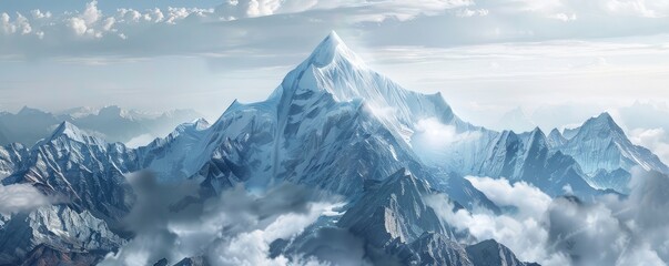 Mountaineer celebrating summit success at sunrise.