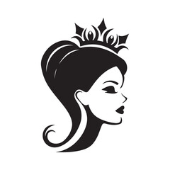 women beauty queen head prince logo design illustration inspiration