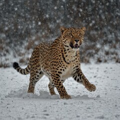 Obraz premium leopard running on the island