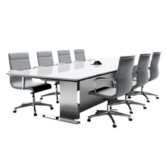 Obraz premium isolated white background of conference table