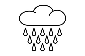 Rain icon. icon related to weather. suitable for web site, app, user interfaces, printable etc. line icon style. simple vector design editable