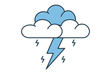 Thunderstorm icon. icon related to weather. suitable for web site, app, user interfaces, printable etc. flat line icon style. simple vector design editable