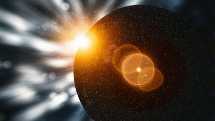 Obraz premium A close up of a bright orange object in space, AI