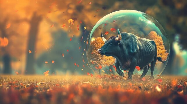 An asset bubble illustrated by overvalued stocks and sudden market drops
