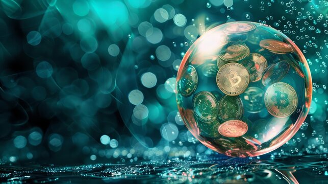 An asset bubble illustrated by overvalued stocks and sudden market drops