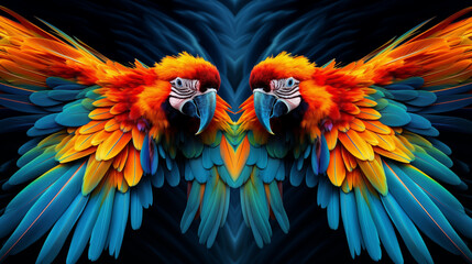 Fototapeta premium Macaws Abstract Image Pattern Background, Texture, Wallpaper, Background, Cell Phone Cover and Screen, Smartphone, Computer, Laptop, 16:9 Format - PNG