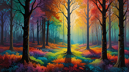 autumn landscape with trees