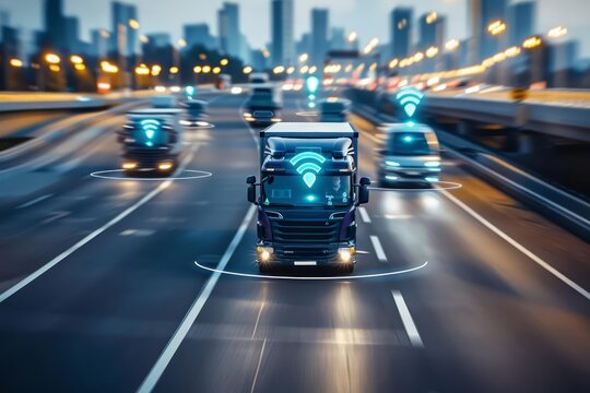 Fleet management visualized with GPS tracking and realtime monitoring of a companys vehicle fleet