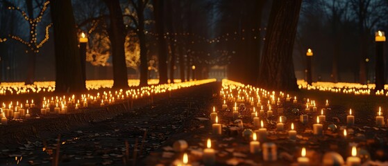 Obraz premium International Day of Commemoration in Memory of the Victims of the Holocaust visualized with a solemn memorial ceremony and candlelight vigil