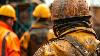 A sense of camaraderie and teamwork is evident as workers successfully complete a safety drill together ensuring a safe and secure construction site.