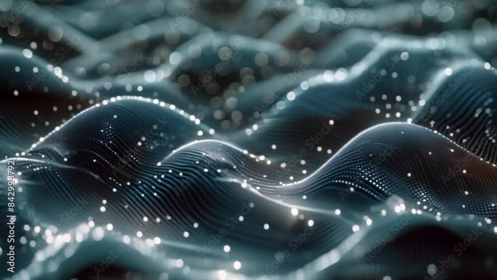 Poster abstract blue background with a wave-like pattern created using gradient meshes. the texture is remi