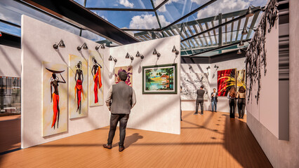 Desarrollo de un área de exposición de arte, obras expuestas  © CESARANTONIO