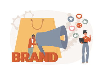 Brand awareness isolated concept vector illustration.