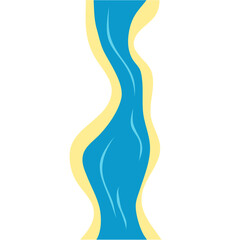 Flowing river top view