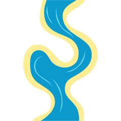 Flowing river top view