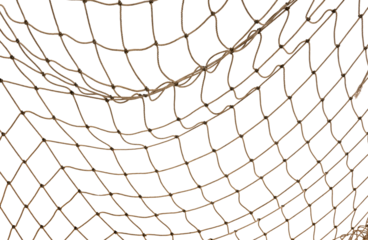 Football or tennis net. Rope mesh on a white background close-up