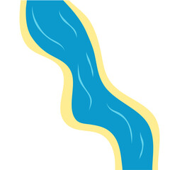 Flowing river top view