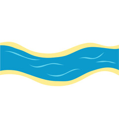 Flowing river top view