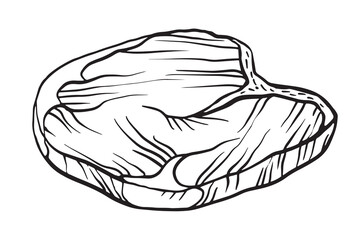 steak porterhouse, Raw fresh meat cut from beef, lamb and pork. Vector Hand drawn outline illustration for meat shop, Butchery, market, barbecue, grill, picnic, restaurant, banner, sticker, menu desig