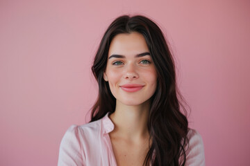Fototapeta premium A close up portrait of a young woman with a subtle smile