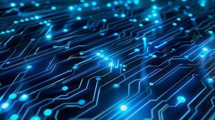 explore forward thinking edge computing with vibrant blue circuit icons. generative ai