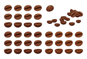 コーヒー豆のイラスト素材セット