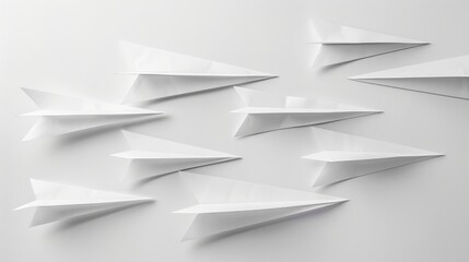 Collection of white paper arrows
