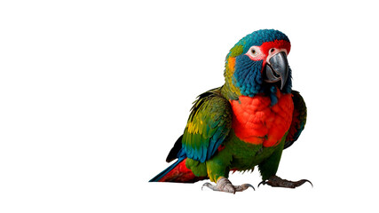 Obraz premium A colorful Vasa parrot is standing on a transparent background