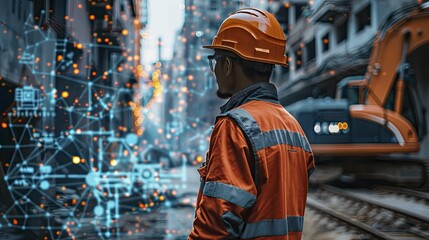 AI for construction site safety monitoring using advanced algorithms for hazard detection, highlighting safety