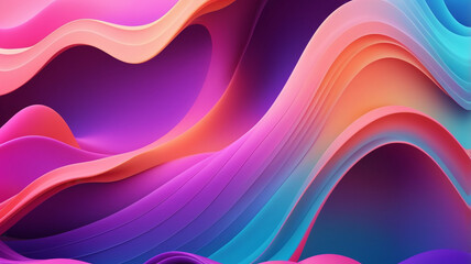 Fototapeta premium 3d neon abstract gradient wave background. abstract neon background concept. 