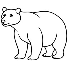 Fototapeta premium bear cartoon line art outline coloring page nursery room decor illustration, isolated on transparent background 