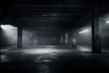 Obraz premium Abstract; Grunge Aesthetics; Concrete Floor; Enigmatic Fog; Artistic; Mystery; Atmospheric; Dark; Texture; Background; Urban; Ephemeral; Moody; Industrial; Surreal; Ambiance; Desolate; Gritty; Urban