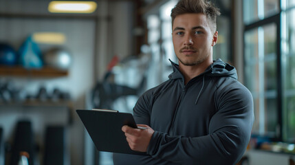 Fototapeta premium portrait of a personal trainer at gym