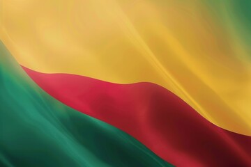 Naklejka premium Vibrant bolivian flag waving proudly against clear blue sky, symbolizing freedom and cultural heritage. Perfect for projects related to politics or travel