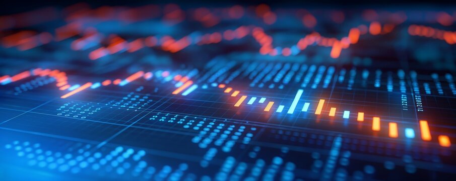 Abstract financial data on a digital screen