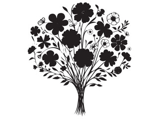 Flower vector silhouette