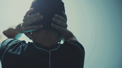 Man Covering Ears in a Room