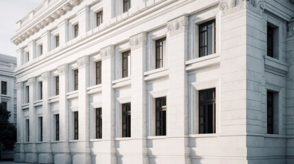 Obraz premium Close-up of the facade of a building with white columns.