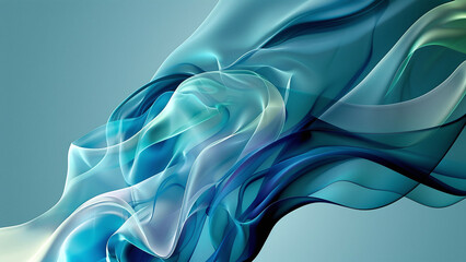 Obraz premium Ethereal Aqua Flow: A Serene Abstract Design