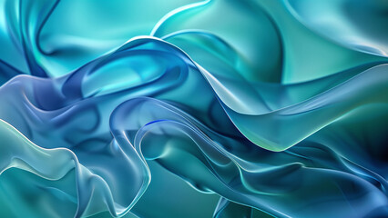 Obraz premium Turquoise Silk Elegance: Luxurious Textile Flow in Artistic Harmony