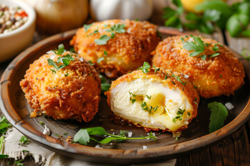 Fototapeta premium Kiev chicken cutlets with filling of butter, selective focus