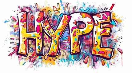 Social media hype symbol created in Doodle Lettering.