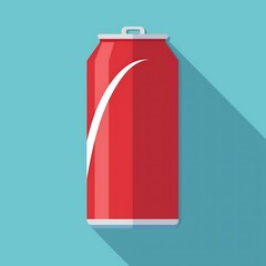 A red art  can of soda sits on a yellow background