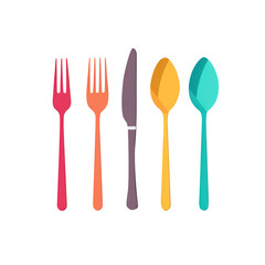 spoon and knife isolated on transparent background, clipping path, png,