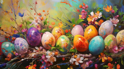 Messy Impressionism Painting Holiday Easter