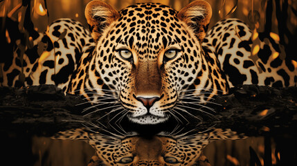 Pattern Background of Abstract Image of Jaguars, Texture, Wallpaper, Background, Cover and Screen of Cell Phone, Smartphone, Computer, Laptop, 16:9 Format - PNG