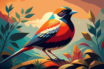 Fototapeta premium illustration of a bird