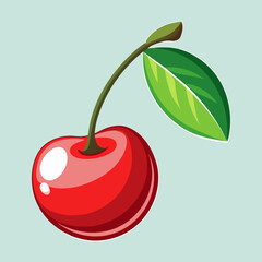 cherry with leaf