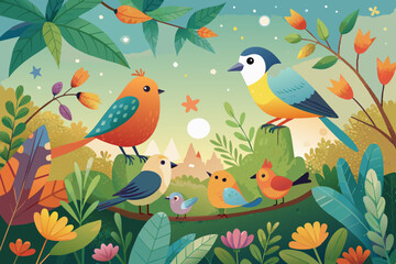 Obraz premium background with birds